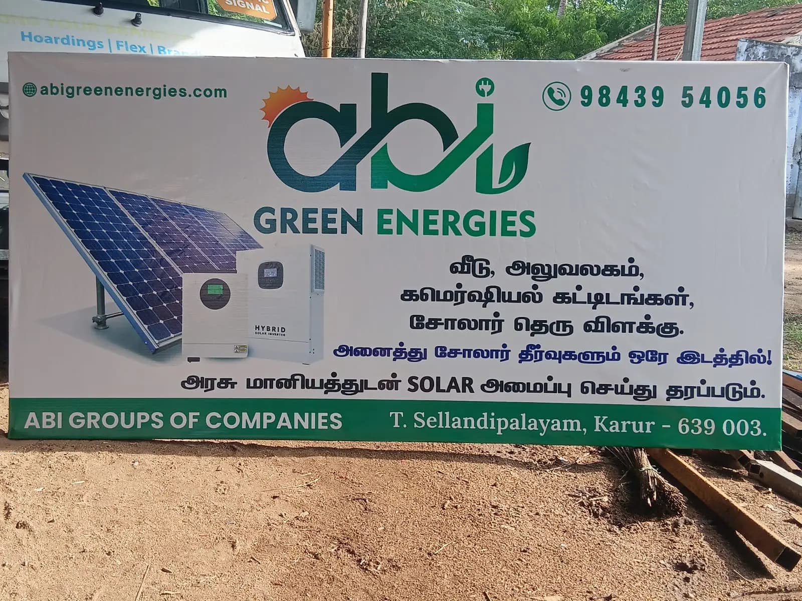 Solar company board installed at site